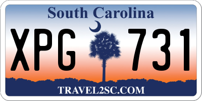 SC license plate XPG731