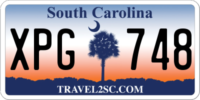 SC license plate XPG748
