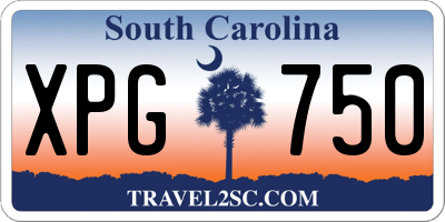 SC license plate XPG750