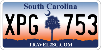 SC license plate XPG753