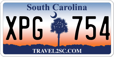 SC license plate XPG754