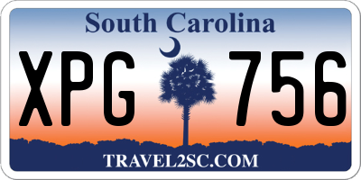 SC license plate XPG756