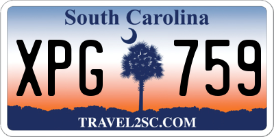 SC license plate XPG759