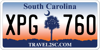 SC license plate XPG760