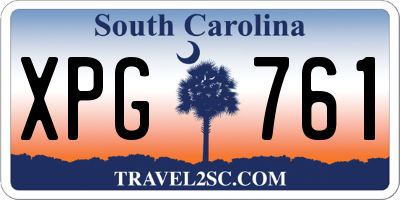 SC license plate XPG761