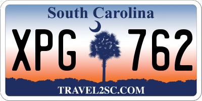 SC license plate XPG762