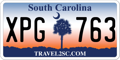 SC license plate XPG763