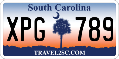 SC license plate XPG789