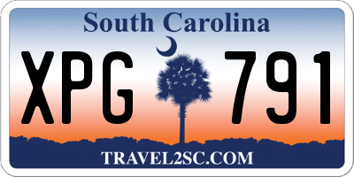 SC license plate XPG791