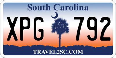 SC license plate XPG792