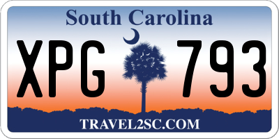 SC license plate XPG793