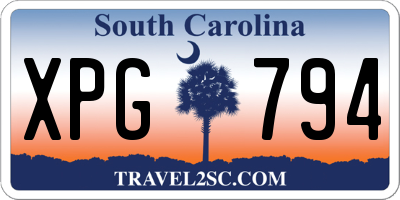 SC license plate XPG794