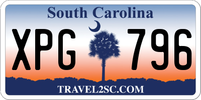 SC license plate XPG796