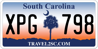 SC license plate XPG798
