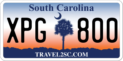 SC license plate XPG800