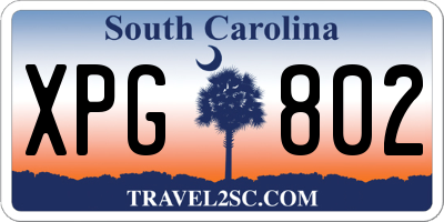 SC license plate XPG802