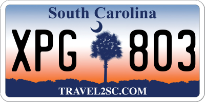 SC license plate XPG803