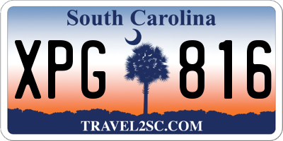 SC license plate XPG816