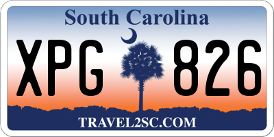 SC license plate XPG826