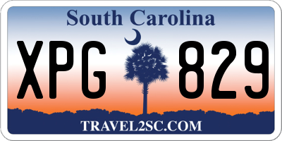 SC license plate XPG829