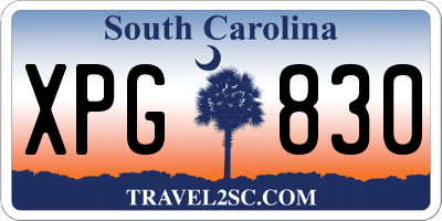 SC license plate XPG830