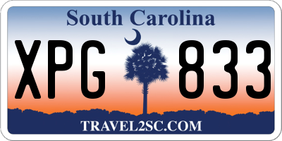 SC license plate XPG833