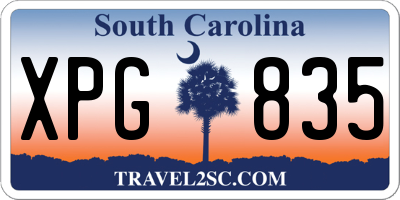 SC license plate XPG835