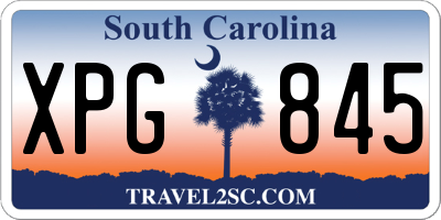SC license plate XPG845