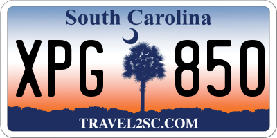 SC license plate XPG850