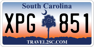 SC license plate XPG851