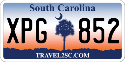 SC license plate XPG852