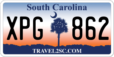 SC license plate XPG862