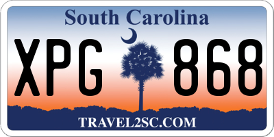 SC license plate XPG868