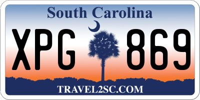 SC license plate XPG869
