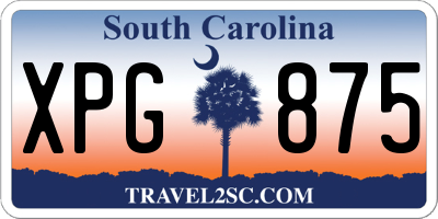 SC license plate XPG875