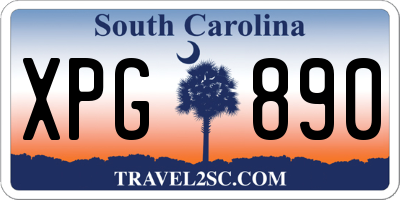SC license plate XPG890