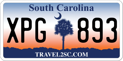SC license plate XPG893