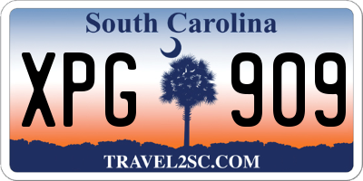 SC license plate XPG909