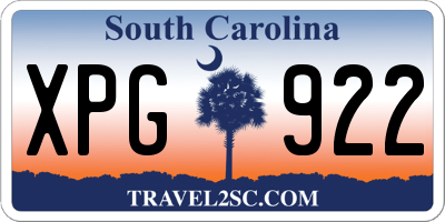 SC license plate XPG922