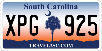 SC license plate XPG925