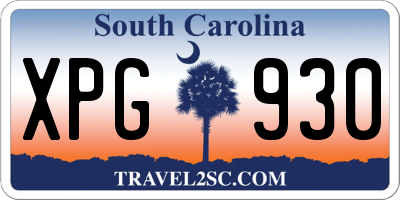 SC license plate XPG930