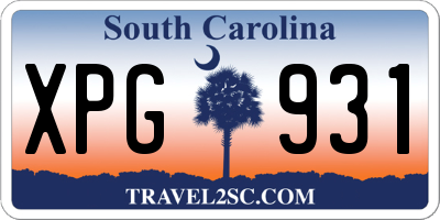 SC license plate XPG931