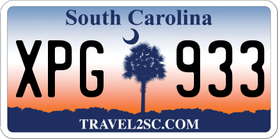 SC license plate XPG933