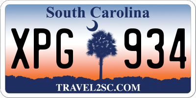 SC license plate XPG934
