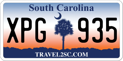 SC license plate XPG935