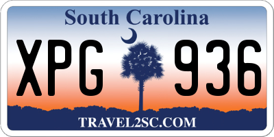 SC license plate XPG936