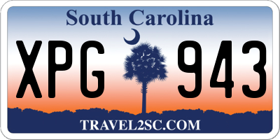 SC license plate XPG943