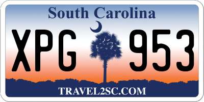 SC license plate XPG953