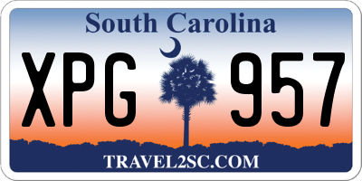 SC license plate XPG957