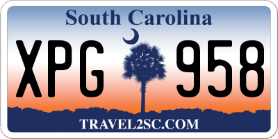 SC license plate XPG958